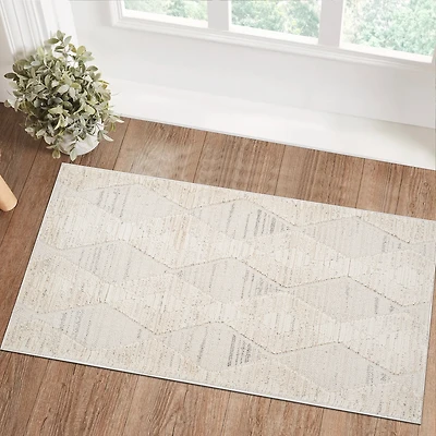 Rug Branch Astra Modern Indoor Area Rug, Cream Beige, Abstract - Living Room, Bedroom, Dining Room, and Kitchen
