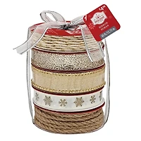 Holiday Time Nature Metallic Tower Ribbon 45Feet