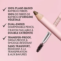 Clean Fresh Brow Eyebrow Pencil, Long-Lasting, Natural Looking, Vegan Formula, Easy to Apply, Eyebrow Pencil with Brush, Dual-ended brow pencil
