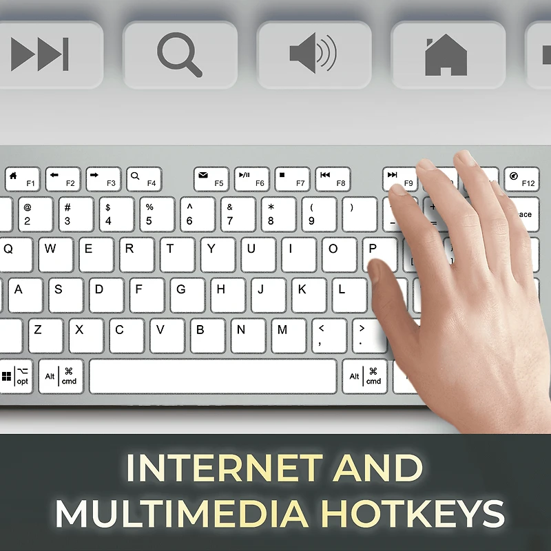 Clavier de bureau à commutateur ciseaux multi-OS (blanc)