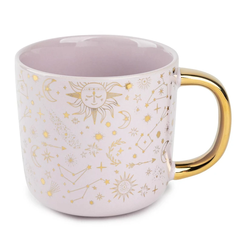 Tasse à café en grès thym et table, 16 fl oz, étoiles dorées Tasse