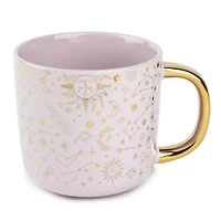 Tasse à café en grès thym et table, 16 fl oz, étoiles dorées Tasse