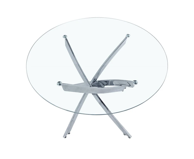 Heavenly Collection Star Dining Table, Tempered Glass Dining Table, Round Glass Dining Table, Dining Table, Cross Dining Table