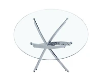 Heavenly Collection Star Dining Table, Tempered Glass Dining Table, Round Glass Dining Table, Dining Table, Cross Dining Table