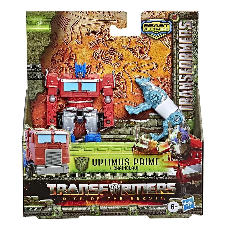 Transformers: Rise of the Beasts Movie Beast Alliance Beast Weaponizer, Optimus Prime & Chainclaw 2-Pack