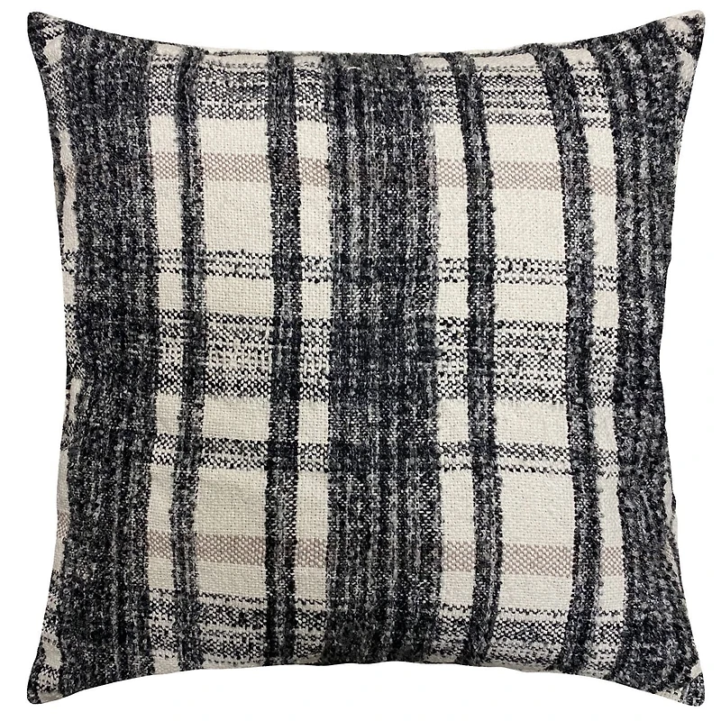 hometrends Black Plaid Decorative Pillow