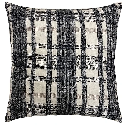 hometrends Black Plaid Decorative Pillow