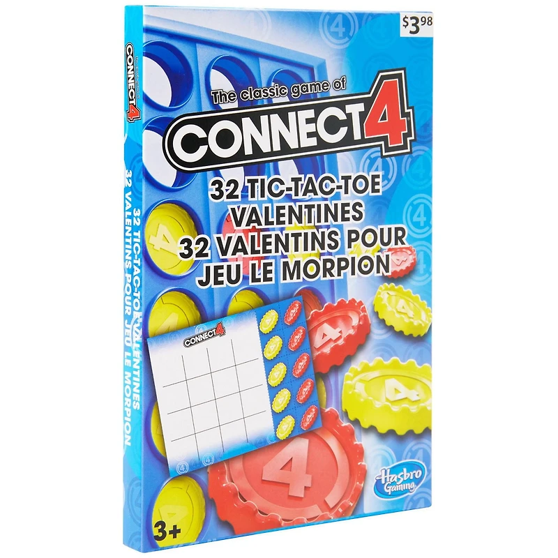 Cartes de Saint-Valentin Tic-Tac-Toe Connect 4, Activité sur papier, Multi-couleurs, 32 Compter