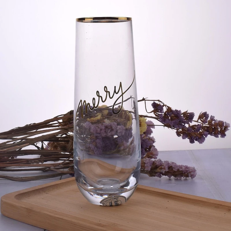 Verre sans tige Champagne flûtes vin verres de Champagne Water Cup BPA-Free for Housewarming Friends verre clair