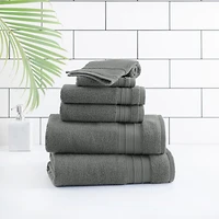 hometrends Solid Bath Towel 6-Piece Set, Charcoal