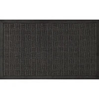 Ottomanson Rubber Collection Non-Slip Doormat, 18" X 30", Black