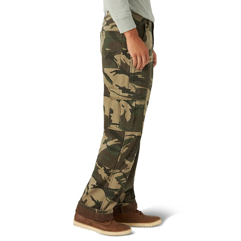 Wrangler Men's Fleece Lined Cargo Pant, Relaxed fit