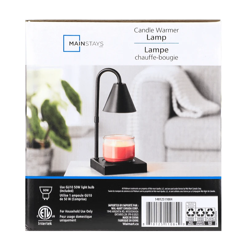 Réchaud à cire de bougie Mainstays Becky G MAINSTAYS Lampe réchaud à cire