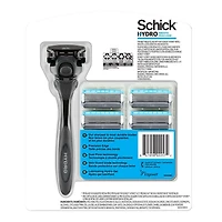 Emballage économique de 1 système de rasoir pour hommes et de 5 cartouches de lames Schick Hydro pour peau lisse Rasoir + 5 cartouches de lames