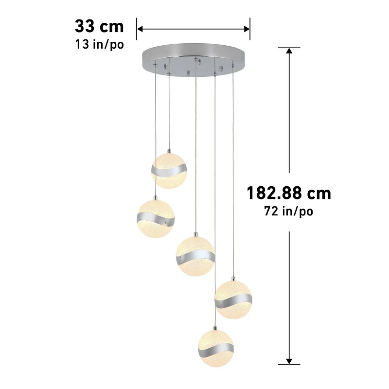 Artika luminaire Wavey à 5 lumières à DEL intégrées