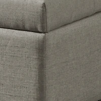 Modern Fabric-Upholstered Rectangular Storage Ottoman Bench - Light Grey