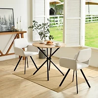 Table à manger 2 personnes Homy Casa, plateau rond de 80 cm avec pieds en métal industriel, table de petit-déjeuner, brun foncé