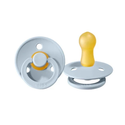 BIBS Pacifiers | 2-Pack | Size 6-18 Months, Natural Rubber Pacifier, Made in Denmark