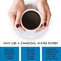 Koolatron Filtres à Eau Charbon Universels pour Machines à Café, Paquet de 12, Purifie l'Eau pour un Meilleur Goût