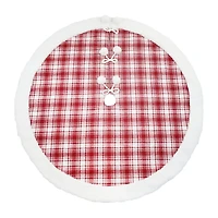 Temps des fêtes 48 pouces rouge / blanc Plaid jupe d'arbre