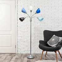 Simple Designs 5 Light Adjustable Gooseneck Floor Lamp