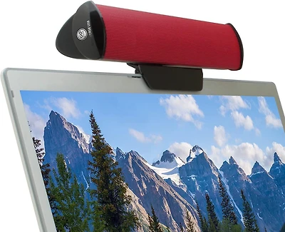 GOgroove SonaVERSE Haut-parleurs USB pour ordinateur portable – Mini barre de son alimentée par USB avec haut-parleur externe portable à clipser pour moniteur, un câble pour entrée audio numérique et