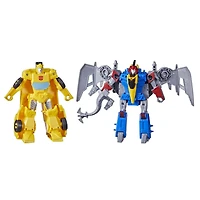 Transformers Bumblebee Cyberverse Adventures Dinobots Unite Toys Dino Combiners Bumbleswoop 2-Pack Action Figures, Ages 6 and Up, 4.5-inch