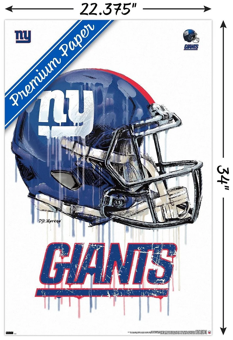 NFL New York Giants - Drip Helmet 20 Wall Poster, 22.375" x 34"