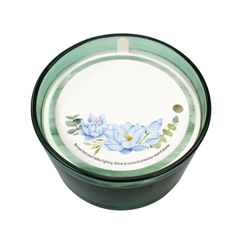 15oz Blue Lotus & Eucalyptus Scented Green Jar Candle