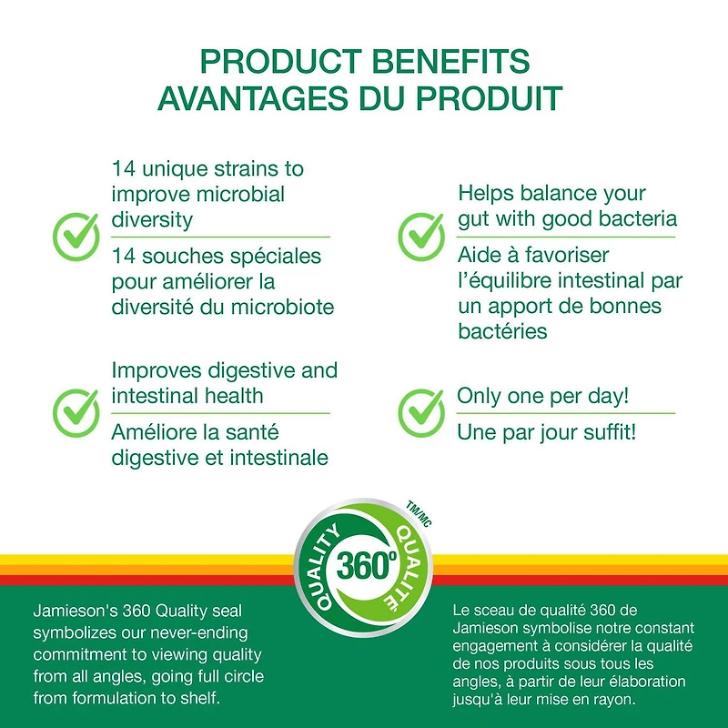 Jamieson Probiotic Capsules, 10 Billion CFU, Vegetarian, 60 Count