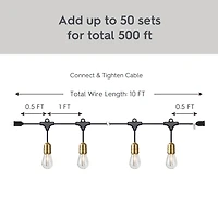 Better Homes & Gardens 120V Plug-in 10CT LED Edsion Bulb String Lights