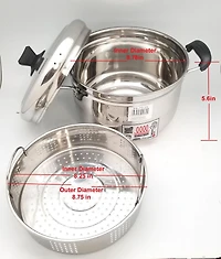 Étuveuse en acier inoxydable de 5,6 Litre.