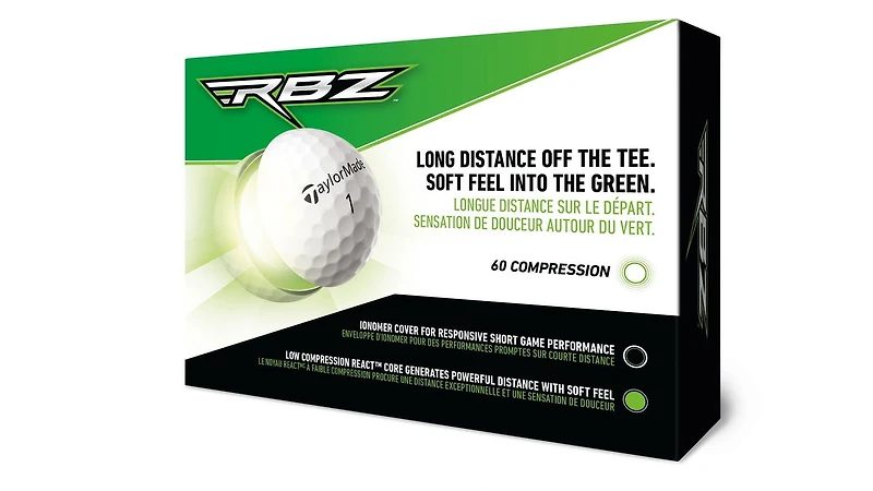TaylorMade RBZ Golf Balles DISTANCE DE LA ROCKETBALLZ. SENSATION DE DOUCEUR.