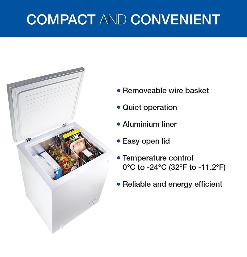 Koolatron - Congélateur coffre compact, blanc, 3,5 pieds cubes