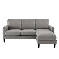 Dorel Living Kaci Reversible Contemporary Upholstered Sectional, Gray