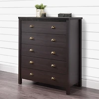 Commode haute pour adulte CorLiving Boston moderne en bois d'ingénierie à 5 tiroirs avec tiroirs emboîtables