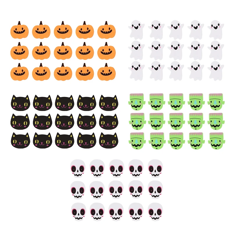 75 Foam Stickers – Pumpkin, Ghost, Cat, Skull, Frankenstein, Halloween, Ages 3+, Party Favors, by Way to Celebrate