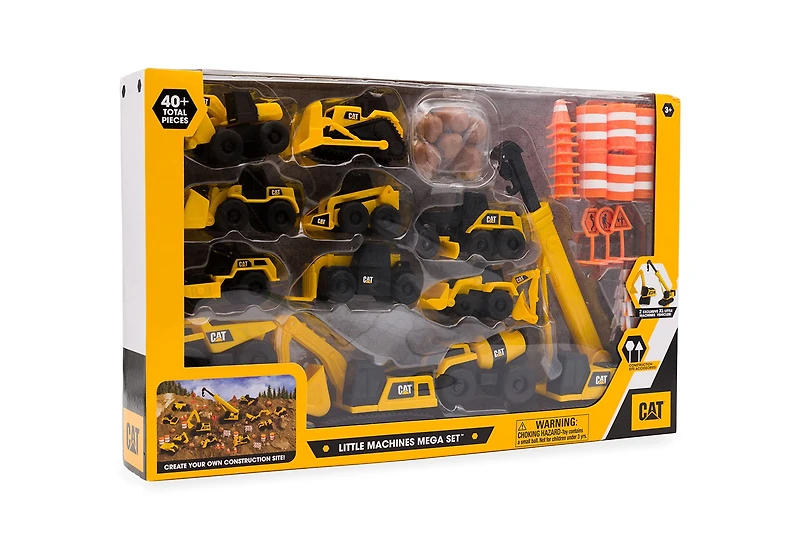 Jouets de construction CAT, Coffret Méga Little Machines – plus de 40 pièces. Toutes les Pièces Sont Moulées à partir des mêmes Plastiques « Cat Tough » que l’on Retrouve dans les plus grands Jouets,J