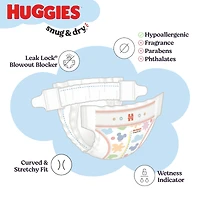 Couches Huggies Snug & Dry pour bébé, taille 3 (16 à 28 lb), 198 unités S&D UVP