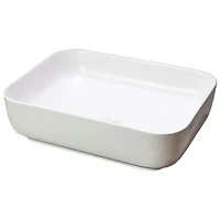 American Imaginations 19.7-in. W Above Counter White Bathroom Vessel Sink For Deck Mount Deck Mount Drilling AI-28674