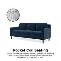 DHP Bryanna 3 Seater Sofa, Gray Velvet