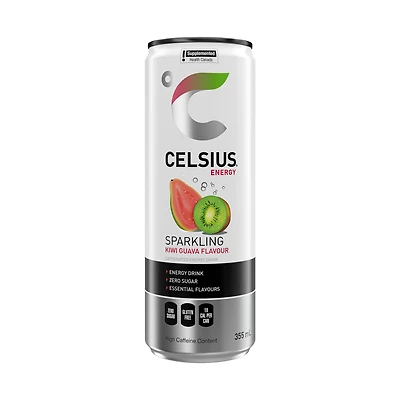 Boisson énergisante Celsius Kiwi Guava 355 mL, Canette Celsius Kiwi Guava