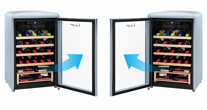 30 Bottle Freestanding Retro Wine Cooler in Wine Red