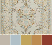 ECARPET Esme 6'7" x 9'6" Traditional Area Rug for Living Room, Bedroom, Dining Room, Entrance, Hallway and More.