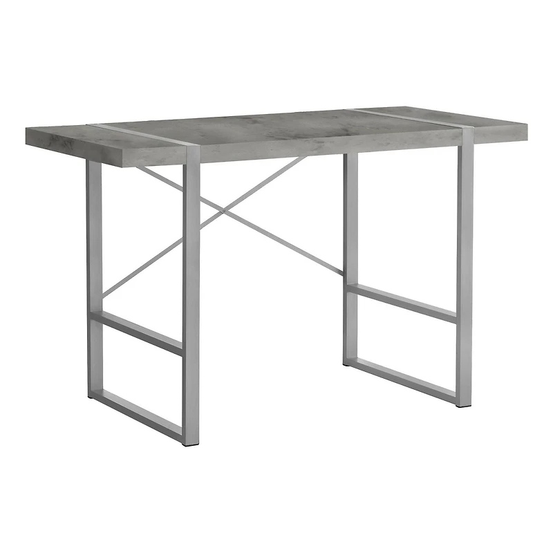 Monarch Specialties Bureau, Bureau À Domicile, Ordinateur Portable, 48"l, Travail, Métal, Stratifié, Gris, Contemporain, Moderne