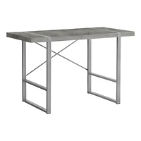 Monarch Specialties Bureau, Bureau À Domicile, Ordinateur Portable, 48"l, Travail, Métal, Stratifié, Gris, Contemporain, Moderne