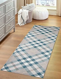 ECARPET Washable Plaid Area Rug & Runner for Kitchen, Bedside, Living Room, Hallway