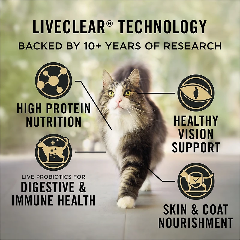 Purina Pro Plan Spécialisée LiveClear Saumon et riz, Nourriture Sèche pour Chats, 7.26 kg