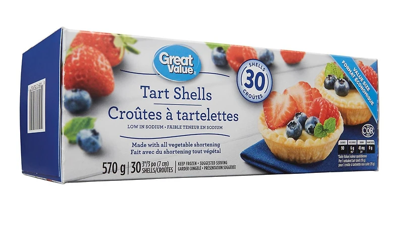 Croûtes à tartelettes Great Value 30 x 3 po (7 cm) croûtes, 570 g