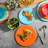 Gibson Home Brist Multicolor 12 Piece Melamine Dinnerware Set, 4 Assorted Colors